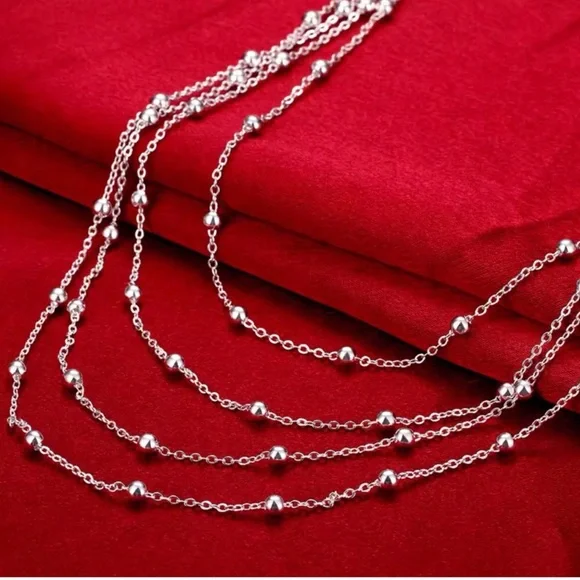 Sterling Silver Layered Necklace - Picture 2 of 3